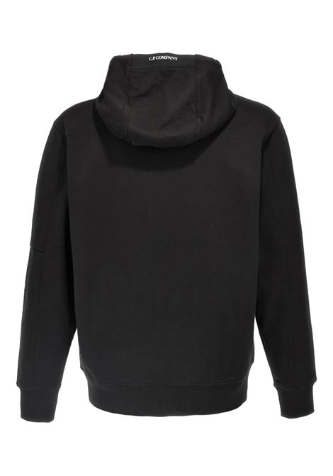 sweatshirt hooded in diagonal raised fleece man black C.P. COMPANY | RCCMSS714A-005086W999
